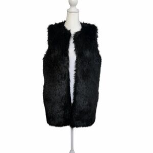 THML Black Faux Fur Vest